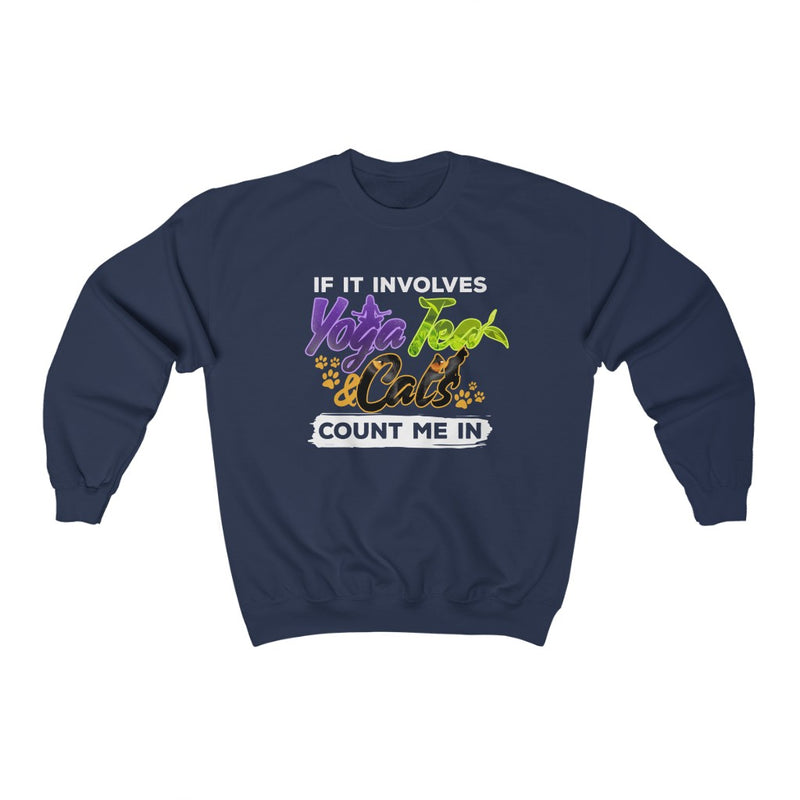 Yoga Tea and Cats Crewneck Sweatshirt