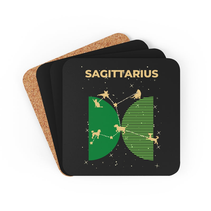 Sagittarius Corkwood Coaster Set of 4