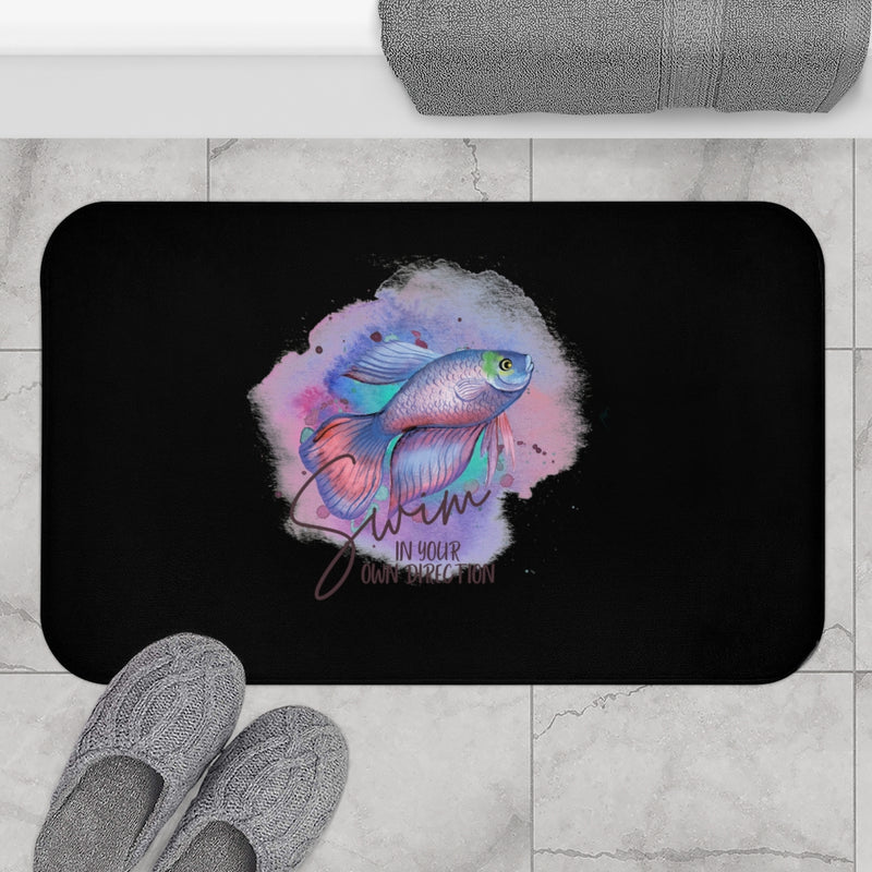 Swim in your own direction Bath Mat